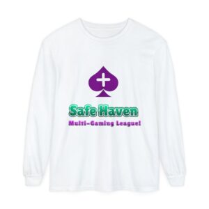 garment dyed long sleeve t shirt safe haven league branded tee