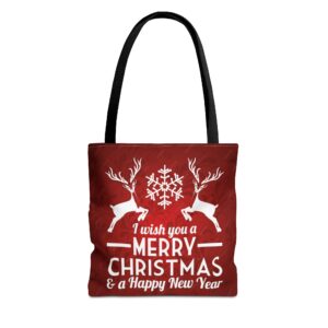 christmas and new year tote bag