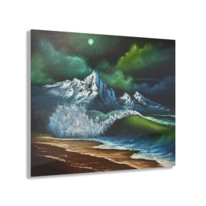 emerald tide under moonlit peaks | acrylic prints